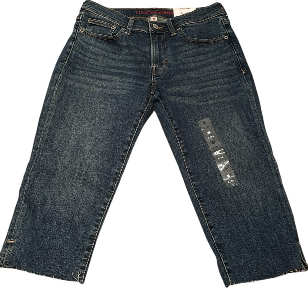 NWT Lucky Brand Women's Dark Blue Cropped Jeans pedal pusher capris 6 28